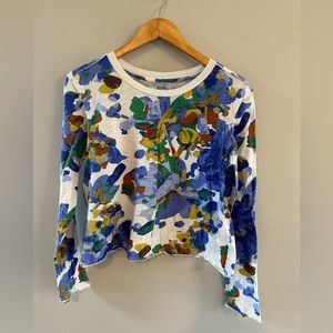Anthropologie Floral Long Sleeve Blouse